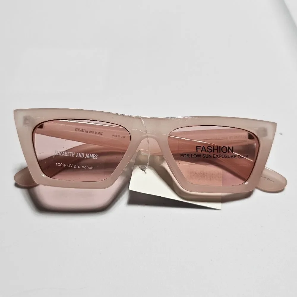 ELIZABETH & JAMES Pink Square Cat Eye Fashion Sunglasses - NWT‎